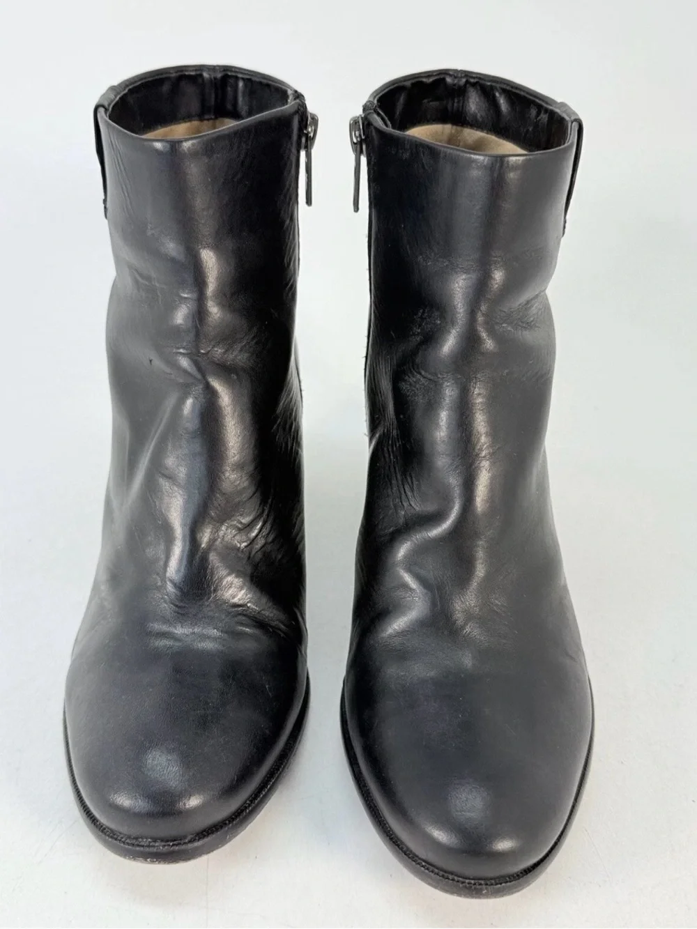 FRYE Phoebe Bootie Women's Side Zipper, Black Leather Ankle Boot Size 7.5